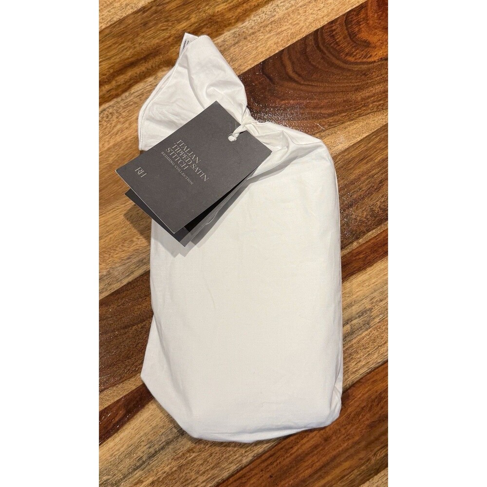 Restoration Hardware Italian Tipped Satin Stitch KING LOUNGER Sham White $210